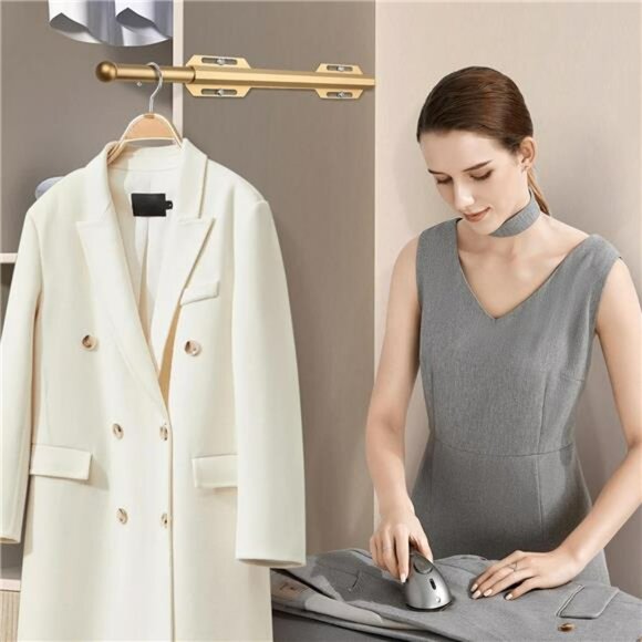 Pull Out Closet Valet Rod Heavy Duty Retractable Clothes Hanger for Suits Shirts - Picture 6 of 8